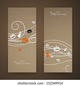 Vector Illustration of Two Halloween Banners