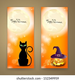 Vector Illustration of Two Halloween Banners