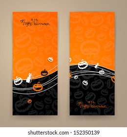 Vector Illustration of Two Halloween Banners