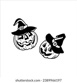 ilustración vectorial de dos calabazas de halloween