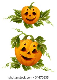 Vector illustration - two halloween pumpkins