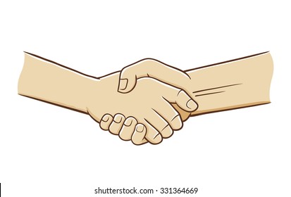 Vector illustration of two hand doing handshake