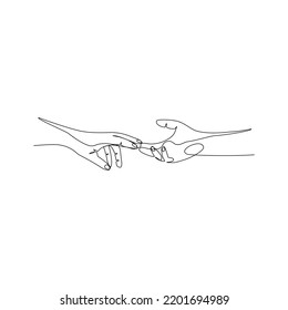 Vector Illustration Two Hands Drawn Line Stock Vector (Royalty Free ...