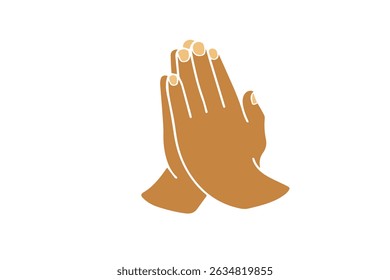 Ilustração vetorial de duas mãos no tradicional gesto de Namastê indiano. Simbolizando respeito, saudação e conexão espiritual, este design é perfeito para eventos culturais, estúdios de ioga, bem-estar