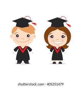 Vector Illustration Two Happy Cute Kids Stock Vector (royalty Free 