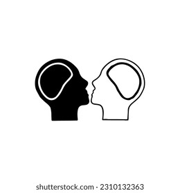 vector illustration of two head shapes