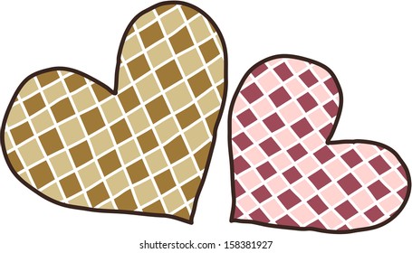 Vector illustration of two hearts