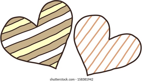 Ilustración vectorial de dos corazones