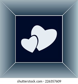 Vector illustration of two hearts 