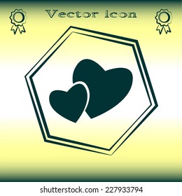 Vector illustration of two hearts 