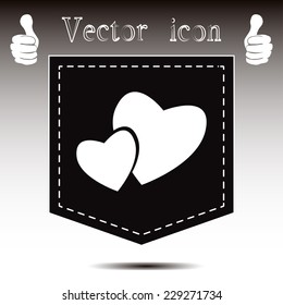 Vector illustration of two hearts 