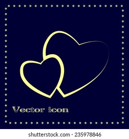 Vector illustration of two hearts 