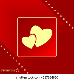 Vector illustration of two hearts 
