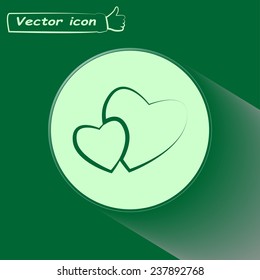 Vector illustration of two hearts 