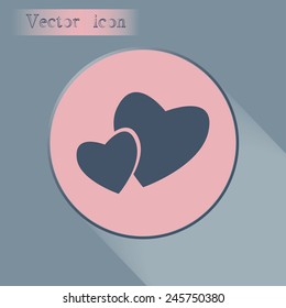 Vector illustration of two hearts 