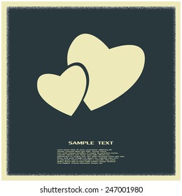 Vector illustration of two hearts 