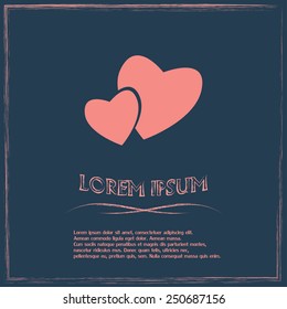 Vector illustration of two hearts 