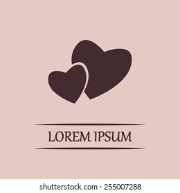 Vector illustration of two hearts 