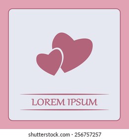 Vector illustration of two hearts 