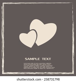 Vector illustration of two hearts 