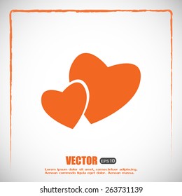 Vector illustration of two hearts 