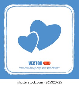 Vector illustration of two hearts 