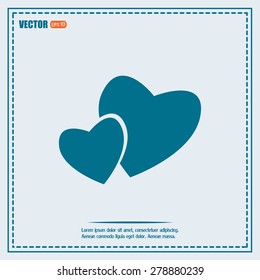 Vector illustration of two hearts 