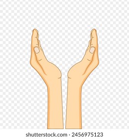 Vector illustration of two holding hands on transparent background