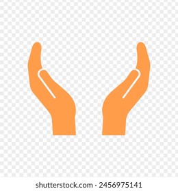 Vector illustration of two holding hands on transparent background