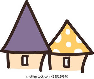 Ilustración vectorial de dos casas