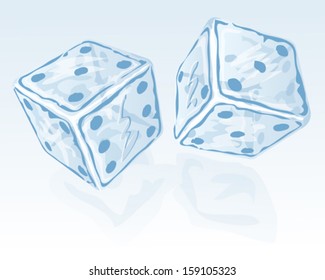 Vector illustration of Two ice dices