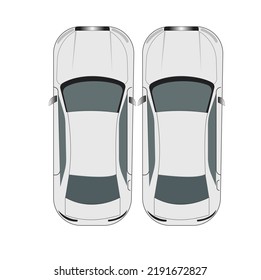 Vector illustration of two isolated cars symbol