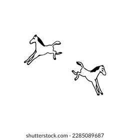 vector illustration of two jumping horses