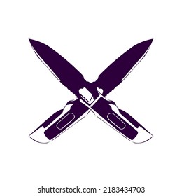 ilustración vectorial de dos siluetas de cuchillo