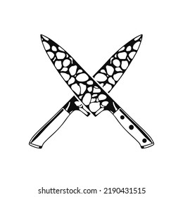vector illustration of two knives concept