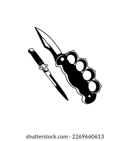 ilustración vectorial del concepto de dos cuchillos