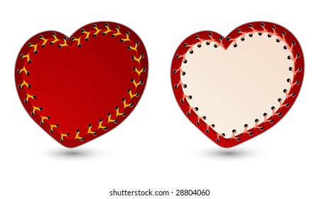 Ilustración vectorial de dos corazones encalados