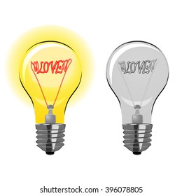vector illustration of two lamps of love