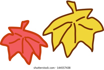 Vector Illustration Two Leaves Stock Vector (Royalty Free) 144557438 ...