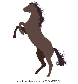 vector illustration of two leg horse