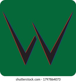 vector illustration of two letter v in shape