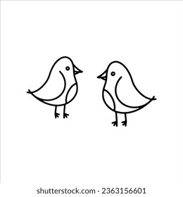 vector illustration of two little birds