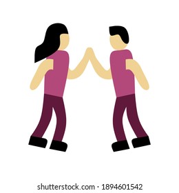 Vector illustration of two lovers who are always together and always together on Valentine's Day 