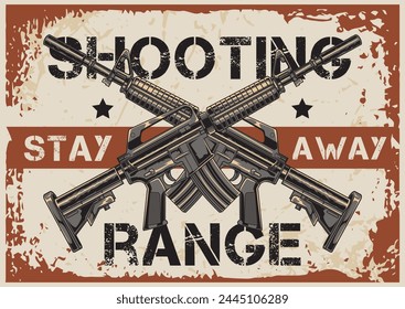 Ilustración vectorial de dos M4A1 con la ilustración de Antiguas disponible para Antiguas Poster Lanscape