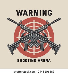 Ilustración vectorial de dos M4A1 con Antiguas Ilustración disponible para la insignia de disparo