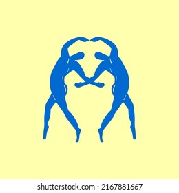 vector illustration of two male silhouettes