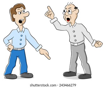 vector illustration of two men are of different opinion