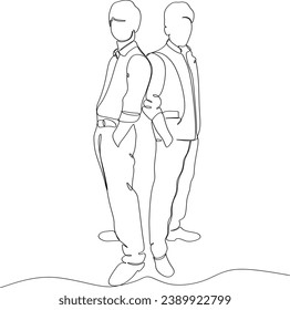 Ilustración vectorial de dos hombres. Esbozo de un hombre besándose. Feliz juntos. Amantes dibujando. Concepto de amor. Besos de pareja gay. Concepto LGBT. Imagen vectorial de una pareja gay. Me encanta imprimir.