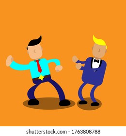 vector illustration of two men who will fight