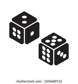vector illustration of two monochrome dice that can be used in game development, motion graphics, or printed for posters, brochures.